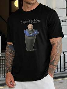 Camiseta divertida con estampado de comediante | Camiseta novedosa y humorística peculiar | Prenda gráfica única para adultos, hombres y mujeres | Camiseta informal de manga corta y cuello redondo | Camiseta de éxito - Negro - Ver 1