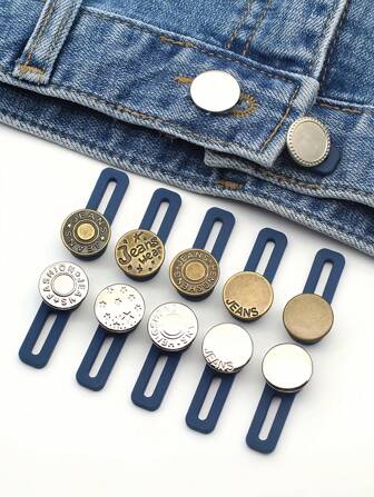 5/10/15/20pcs Pants Buckle Extension Buckle, Adjustable Waist Buckle, Expandable Waistband Extender, Random Color, No Need To Sew Buttons, Easy To Use, No Tools Required, Elastic, With An Extension Length Of 0.71 Inches