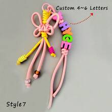 1pc Floral Design Custom Bag Charm, Acrylic Colorful Letter Keychain, Handmade Rope Sunflower Bag Pendant, Heart Keychain, Decorative Pendant, Christmas/Halloween/Easter/Mother's Day Personalized Gift,Apparel Accessories,Chic Autumn,Boyfriend,Girlfriend,Family,Friends