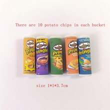 全新5入組附薯條仿真玩具,1/6比例娃娃屋仿真油炸薯條玩具,適用於Blyth、Ob11、Barbies、BJD娃娃屋玩具配件、DIY娃娃屋裝飾、超市零食、仿真食物模型拍攝道具,包含薯片 - 彩色 - 查看 7