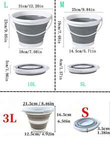 1 Portable Foldable Plastic Silicone Bucket, Foldable Car Wash Basin, Large Capacity Fishing Bucket, Household Water Storage Bucket, Home Bathroom Decoration For Fall Decor Back To School - Multicolor - View 11