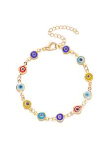 1 pulseira ajustável com elemento "mau-olhado", pingente misterioso exclusivo com design moderno, adequada para uso diário, festas, reuniões e eventos sociais