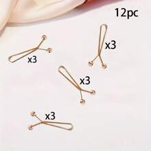 4/8/12pcs Invisible U-Shaped Waist Buckle Clip Waist Buckle Clip No Needle No Sewing Pants Waist Adjuster Pants Leg Fixer Sleeve Length Modification Fixed Buckle Curtain Fixer Clothes Length Modification Fixed Buckle Women'S Headscarf Silk Scarf Neck Clip Pin Y-Shaped Clip To Prevent Displacement Suitable For Daily Life Clothes Skirts Headscarves Various Uses
