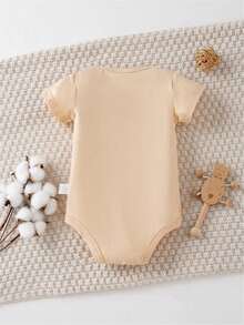 Baby , Hand-Picked By My Grandpa In Heaven, With Letter Prints, Available In Multiple Colors, 100% Cotton, Suitable For Daily Wear - Khaki - View 3