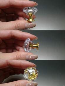 10pcs Acrylic Crystal Clear Cabinet/Drawer Handle - Gold - View 8