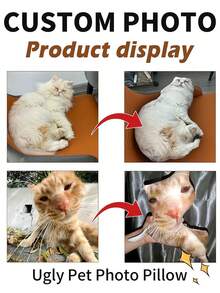 1pc Bestselling Funny Ugly Cat/Dog Shaped Pillow | Customized 3D Pet Pillow | Customized Ugly Pet Pillow | Customized Pillow | Cat/Dog Pillow | Cat/Dog Accessories,Multi-Functional,Reusable,Ornamental,Animal,Exquisite,Stylish,Soft,Adorable,Colorful,Cute,Funny,Custom,Personalized,Customized,Unique,Ideal Gifts For Her,Ideal Gifts For Him,Her,Family,Friends,For Anniversaries,For Birthdays,Customized Fun Stuffed & Plush Collection,Vacay Vibes,Machine Washable, Digital Printing - Upload a Picture to Customize Your Pillow - View 6