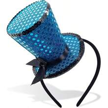 1 Stück Mini-Zylinder Haarband mit Pailletten, Teepartei Kopfputz, Fascinator, 1920er Jahre Gatsby Party Kostüm Accessoire für Frauen, Damen, Mädchen, Winzige Hüte, Mini Kappe, Derby Hut