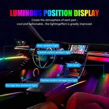 6/10/14/18/22 In 1 Car Interior Symphony RGB LED Ambient Light Stripes Atmosphere Lighting DIY Acrylic Guide Fiber Optic Light Music Sync APP/Remote Control - 22 In 1 Kit - View 7