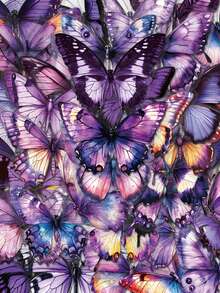 SCXXBSW 50pcs Purple Butterfly Cartoon Graffiti Stickers Decorative Water Cups Notebook Luggage Double Transparent Waterproof Stickers - Multicolor - View 13