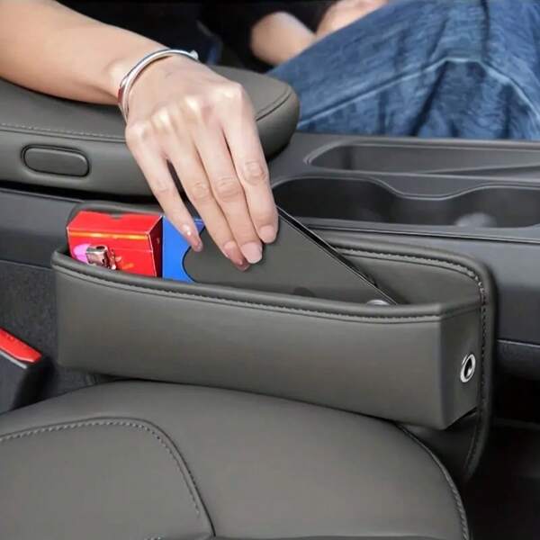 Universal Car Seat Storage Box, PU Leather Car Seat Organizer For Car Interior Accessories, Storage Boxes For Mobile Phones, Sundries, Cards And Keys
