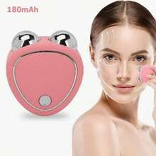 1 Masajeador Facial Recargable, Mini Rodillo de Masaje Microcorriente para Lifting Facial, Reducción de Arrugas, Adelgazamiento, Limpieza, Rejuvenecimiento y Reafirmación, Aparato de Belleza para Cara y Cuello, Masajeador Facial con 3 Niveles de Intensidad, Fácil de Llevar, Ideal para Viajar y Usar en Casa, Rosa - Rosa - Ver 2