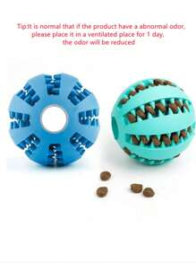 1PC Dog Chew Ball Toy | Natural Rubber Teeth Cleaning Interactive Chew Toy With Snack Pocket | Before-After Whitening Pet Dental Toy For Outdoor Training Reward (Christmas/Birthday Gift)