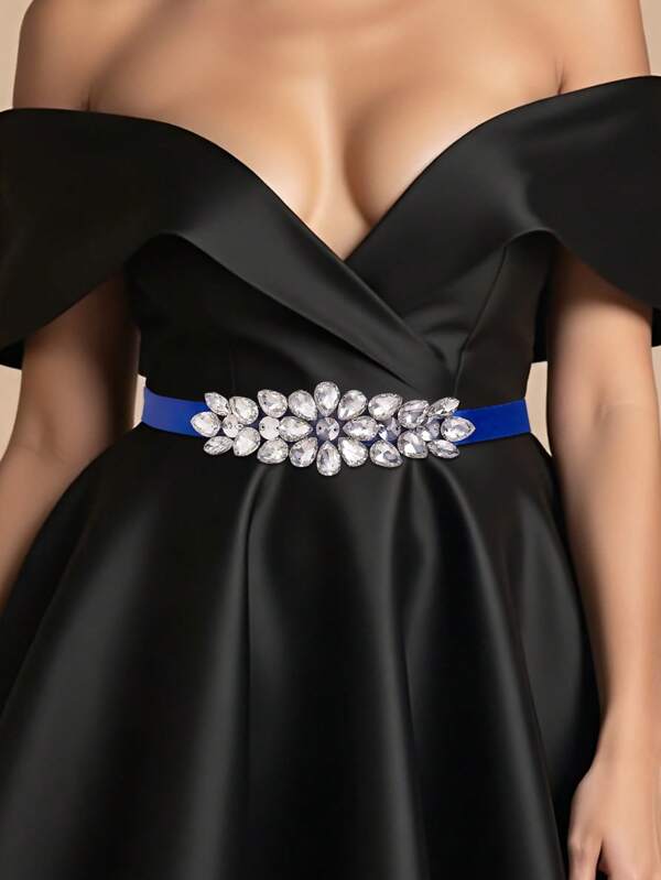 1 قطعة حزام فاخر للنساء مرصع بالكريستال والماس، حزام كريستال مصنوع يدويًا لفستان الزفاف، بسيط ومتعدد الاستخدامات، إكسسوار زفاف، مناسب للزفاف والحفلات والولائم والاستخدام اليومي، أساسي لفستان عيد الأم