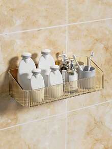 1-2件装豪华浴室壁挂式收纳架，免钻孔马桶/梳妆台整理架浴室配件 - 彩色 - 查看 17