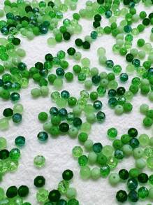 200pcs 4mm Green Color Round Glass Beads For Jewelry Making DIY Accessories
