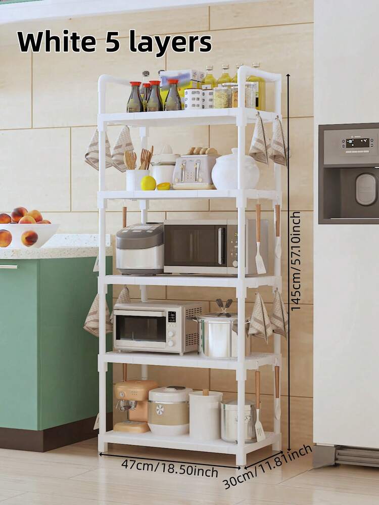 1 件无需钻孔的厨房收纳架，多层调料架，时尚厨房储物架，节省空间的储物解决方案，适用于小空间 - 彩色 - 查看 2