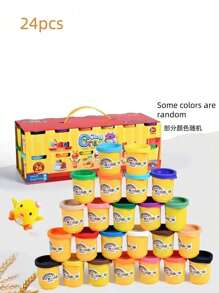 24/12/6 pezzi di pasta di gomma per bambini, conservata in scatole, realizzata in farina di frumento, innocua, giocattolo fai-da-te Labobo Bubu, riutilizzabile, sigillata e conservata, giocattolo puzzle adatto per la stagione scolastica, interazione genitore-figlio, regalo per camera da letto, feste di compleanno