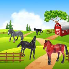 12pcs Mini World Famous Horse Figure Toys With Corral Fence Panel Accessory Playset, Realistic Horses Decorative Toys Set, Hand-Painted Pony Animals Educational Toy, Cake Toppers/Christmas Decor/Birthday Gifts For Boys & Girls - Multicolor - View 8