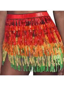 Fuste cu ciucuri și paiete cu sclipici pentru dansul din buric, fuste la modă cu curea pentru dansul din buric