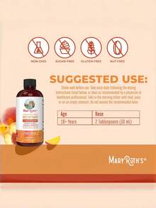 MaryRuth's Multivitamin Hair Growth - Hair Thickening - Improves Wrinkles - Vegan - 30 Oz - Peach Flavor - Others - View 6