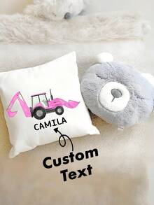 Personalisierter Kinder-Bagger Kissenbezug - beidseitig Muster, personalisiert mit Foto/Text/Name, dekorative Kissenbezüge, personalisierte Kissenhüllen, ideal als Geschenk und Geburtstagspräsent für Kinder