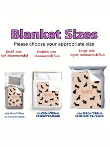 1pc Customized Name Dachshund Fleece Blanket, Unisex, Soft Plush Throw For Girls, Boys, Teens, Adults, Christmas Gift, All-Season, Reversible, Machine Washable, Contemporary Style, Digital Print, Superfine Fiber Cover, 260-300g Square