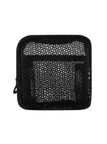 1/3 Pcs Dopamine Color Tofu Bag Large Capacity Portable Mesh Makeup Pouch Lipstick Organizer Net Cosmetic Bag Sanitary Pad Pouch