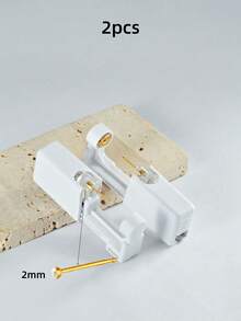 4 件/2 件套装无菌 J 时尚耳洞枪，一次性低痛耳洞打孔器，内置方晶锆石耳环，毕业生家庭耳部美容工具和配件 - 金色 - 查看 15