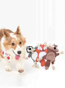1pc Pet Sound Emitting Toy Fox With Squeaker Suitable For Small And Medium Dogs To Play