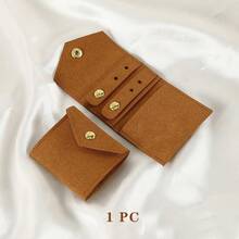 1个超柔软仿皮首饰袋，便携多功能小型首饰卷包，适用于耳环、戒指、耳钉等，是情人节、圣诞节和开学季的完美礼物