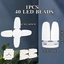1 lampadina LED E27 da 28W con ventola e timer, plafoniera pieghevole con 40 o 52 perline, design stampato in 3D, per uso interno, cablata, senza batterie, plafoniera moderna con struttura per illuminazione interna, lampadina LED