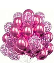 30pcs Metal Colored Latex Balloons For Wedding, Birthday, And Valentine's Day Decor