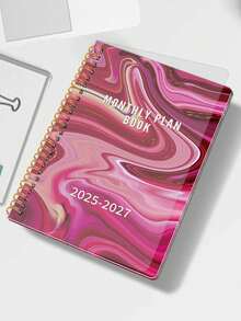 24 个月周计划和月计划学术笔记本，2025.7-2027.6 简约月度计划会议预约学术笔记本，适用于时间管理、办公和学校用品，完美礼物 - 彩色 - 查看 1