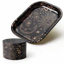 Magic Printing Rolling Tray Set With Grinder, Metal Rolling Tray Combo Kit Ideal For Gifts, Easy To Carry - Ảo thuật - Xem 5