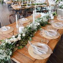 10Pcs Bohemian Round Linen Burlap Dining Table Table Placemat, Tea Cup Plates Mats For, Waterproof & Stain Resistant, Easy Clean, Reusable Coarse Linen Placemats, For Kitchen, Dining Table Decor, Suitable For Wedding, Christmas Dinner Holiday Parties, Birthdays, Countryside Outdoor Dining, All Seasons - Khaki - View 7