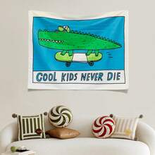 Cool Kids Never Skater Decor Skates Funny Tapestry Wall Hanging Home Dorm Boy Girl Uni Room Decor Throw Backdrop Crocodile Banner Flag Birthday Decorations Party Decorations School Decor School Surprise Dormitory Decor Back To School