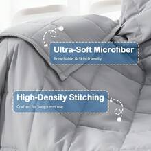 Weighted Blanket 3lbs, Blue Dinosaur Weighted Blankets, Cute Small Weighted Blankets 3 Pounds, Washable Soft Heavy Blanket Throw For All-Season - Solid Grey - View 2