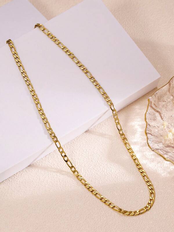 1pc Men's Hip Hop Thick Chain, 3:1 Stainless Steel NK Link Chain