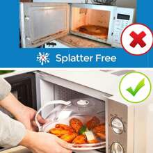 1 Microwave Transparent Splash Proof Cover, Transparent Microwave Food Cover, Splash Proof Oil Proof Cover, Reusable Airtight Food Cover, Cake Food Cover, Refrigerator Dining Table Banquet Preservation Cover, Kitchen Heat-Resistant Cover, Fresh Dustproof Special Cover, Hot Dish Cover, Bowl Cover