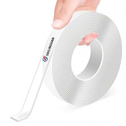 Sailingvan Strong Double Sided Tape Heavy Duty Double Sided Tape For Walls, Clear & Tough Nano Tape Double Sided Mounting Tape Adhesive Tape, Removable Wall Tape For Hanging Picture, Poster, Carpet (10FT),For School Supplies,Back To School