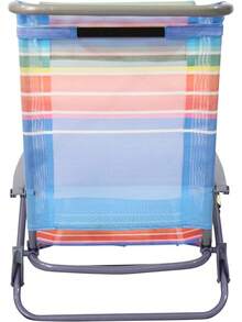 Beach Folding Chair With Rainbow Textilene 7 Position Adjustable - Multicolor - View 7