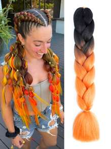 Estensioni per trecce arcobaleno da 24 pollici, capelli sintetici viola professionali, trecce jumbo, estensioni per capelli colorate a gradiente africane per intrecciare all'ingrosso per Ognissanti e Natale