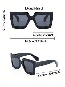 6 件女士塑料彩色组合镜框流行设计个性化多色活泼甜美辣妹风格可爱眼镜组合适合度假装派对音乐节装饰 - 彩色 - 查看 8