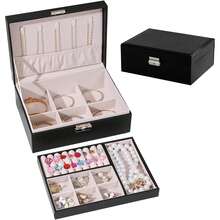 1pc Multi-Grid Large Capacity Jewelry Storage Box, Gift For Valentine's Day,3 Grids White Or Grey - Multicolor - View 9