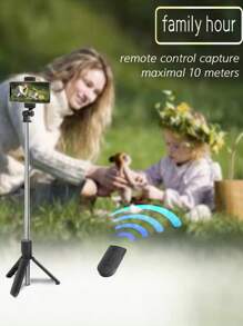 Portable Mini Selfie Stick With Rotatable Handle And Extendable Distance, Universal Phone Holder With Stable Tripod Base, Bluetooth Camera Remote, Multi-Functional For Outdoor Photography