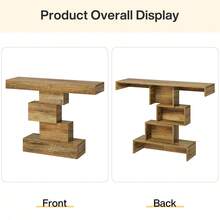 LITTLE TREE 42.5-Inch Modern Console Table, Narrow Wood Entryway Table Accent Table For Living Room, Hallway, Entrance - 淺棕色 - 查看 7