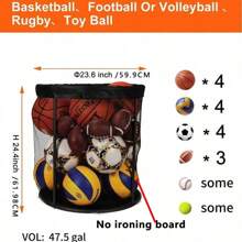 Sports Ball Mesh Bag, Drawstring Gear Package, Large Mesh Net Bag For Basketball, Football, Baseball, Team Sports