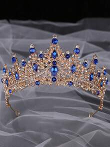 1件优雅公主水晶水钻皇冠 - 闪亮合金发饰，适用于婚礼、生日和特殊场合，发饰，皇冠造型发饰，新娘必备