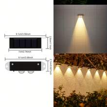 4pcs Mini Solar Wall Lights, 1 LED/2 LED/3 LED/4 LED, 1000 Lumens High Brightness, Solar Power Sensor, Auto On From Dusk To Dawn