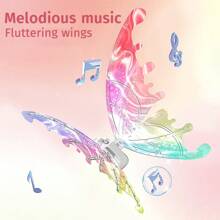 Christmas Decoration 1pc Electric Glowing Music Butterfly Wing Fairy Cosplay Prop, Indoor/Outdoor Toy, Gift For, Christmas, Battery Not Included, DIY Assembly, Angel Costume For Kids, Costume For Kids, Toys>Kid>Other Kids Dress Up